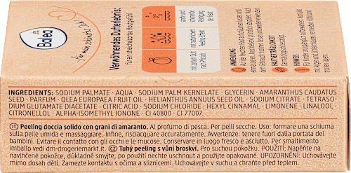 Tuhý sprchovací peeling s broskyňovou vôňou Balea