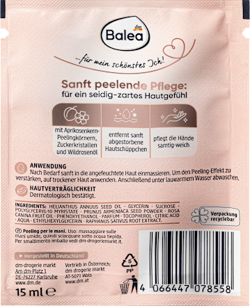 Peeling pentru mâini cu ulei de trandafir sălbatic & caise Balea
