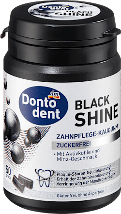 Kaugummi, Black Shine mit Aktivkohle, zuckerfrei Dontodent