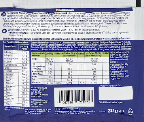 Proteínový nápoj v prášku s pistáciovou príchuťou Sportness