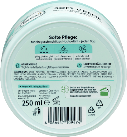 Intenzíven hidratáló krém arcra és testre, E-vitaminnal Balea