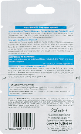 Anti Pickel Gesichtsmaske Hautklar Thermo Garnier Skin Active