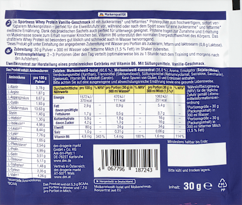 Whey protein u prahu s okusom vanilije Sportness