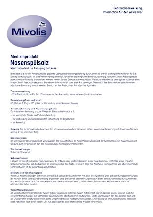 Soľ na výplach nosa Mivolis