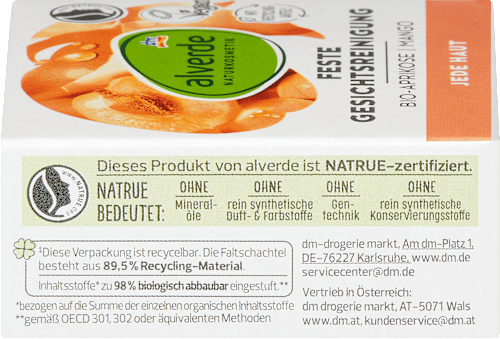 Čvrsti sapun za lice - marelica alverde NATURKOSMETIK