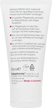 Gesichtscreme unreine Haut mattierend sebamed