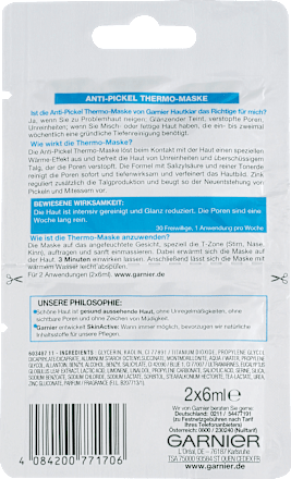 Anti Pickel Gesichtsmaske Hautklar Thermo  Garnier Skin Active