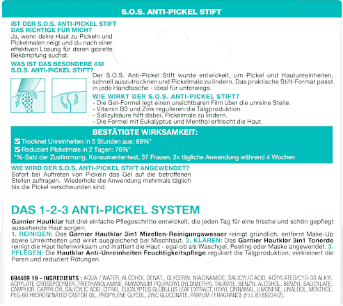 Anti Pickel Stift SOS Hautklar Aktiv Garnier Skin Active