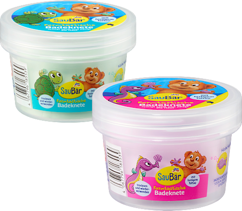 Kinder Badezusatz Formtastische Badeknete mit Tatoo  SauBär