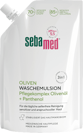 flüssige Waschemulsion Olive, seifenfrei, Nachfüllpack sebamed