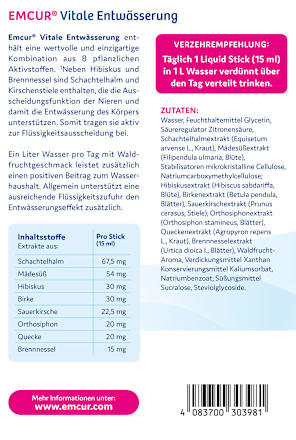 Vitale Entwässerung Liquid Sticks 15 St EMCUR