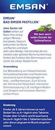 Pastillen Halstabletten mit Salbei Emsan