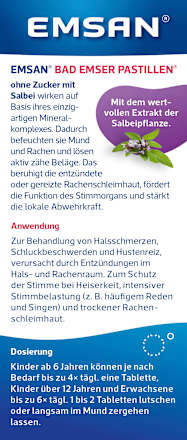 Pastillen Halstabletten mit Salbei Emsan