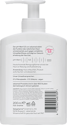 flüssige Waschemulsion, seifenfrei sebamed