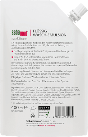 Flüssige Waschemulsion, seifenfrei, Nachfüllpack sebamed