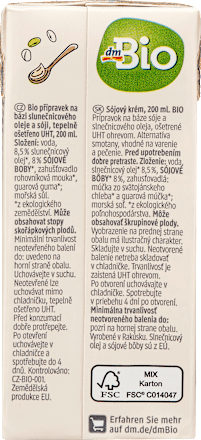 Sterilizovani krem za kuvanje na bazi soje dmBio