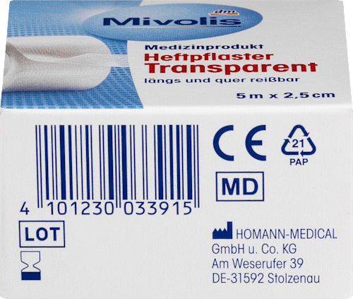 Heftpflaster Transparent Mivolis