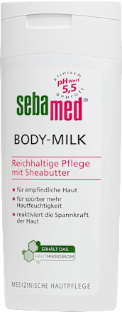 Körpermilch reichhaltig mit Sheabutter sebamed