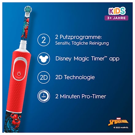 Elektrische Zahnbürste Kinder Spiderman, ab 3 Jahren Oral-B