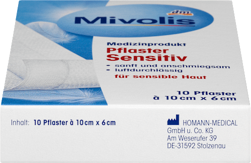 Pflaster Sensitiv 10 cm x 6 cm Mivolis