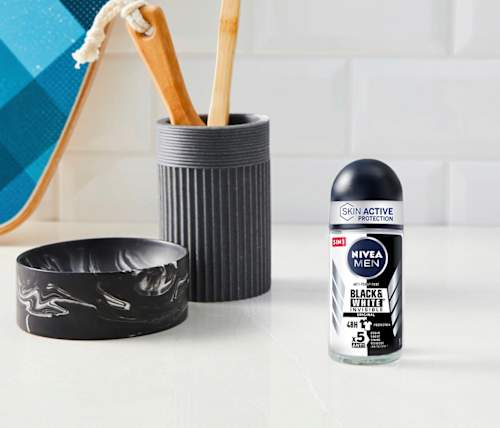 Antitranspirant Deo Roll-On Black and White Invisible Clear NIVEA MEN