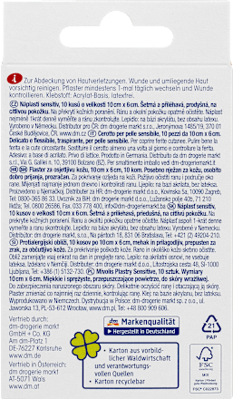 Flaster za osjetljivu kožu, 10 cm x 6 cm Mivolis