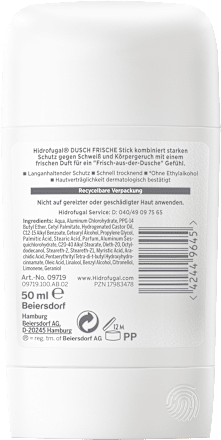 Antitranspirant Deostick Dusch Frische  Hidrofugal