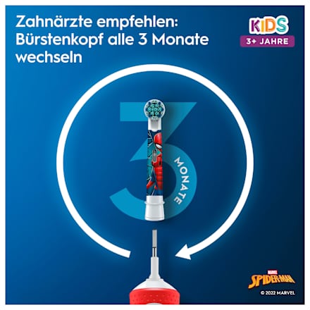 Elektrische Zahnbürste Kinder Spiderman, ab 3 Jahren Oral-B