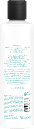 Cremedusche Dreaming of Santorini mit Olivenmilch, Zitronenverbene & Pinie ORINIQ