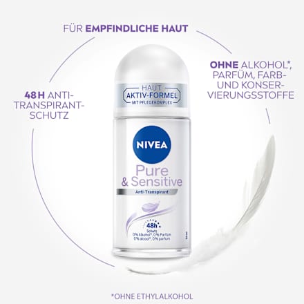 Antitranspirant Deo Roll-on pure & sensitive NIVEA