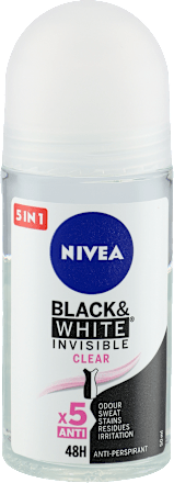 Antyperspirant Black&White Invisible Clear roll-on NIVEA