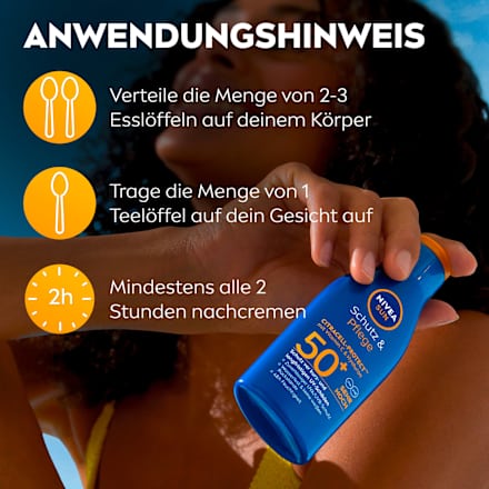 Sonnenschutz Milch Schutz & Pflege, LSF 50+, Reisegröße NIVEA SUN