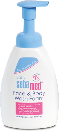 Detská umývacia pena na tvár a telo sebamed baby