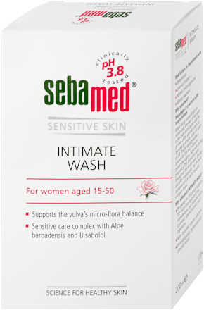 Intímna umývacia emulzia s pH 3,8 sebamed