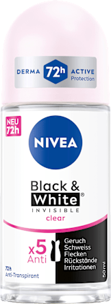 Antitranspirant Deo Roll-On Black and White Invisible Clear NIVEA