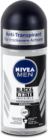 Antitranspirant Deo Roll-On Black and White Invisible Clear NIVEA MEN