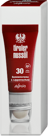 Sonnencreme alpin und Lippenschutz LSF 30 tiroler nussöl
