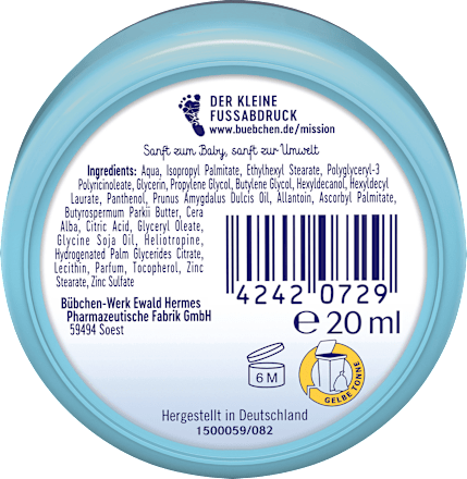 Baby Pflegecreme, Reisegröße Bübchen