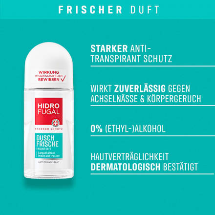 Antitranspirant Deo Roll-on Dusch Frische Hidrofugal
