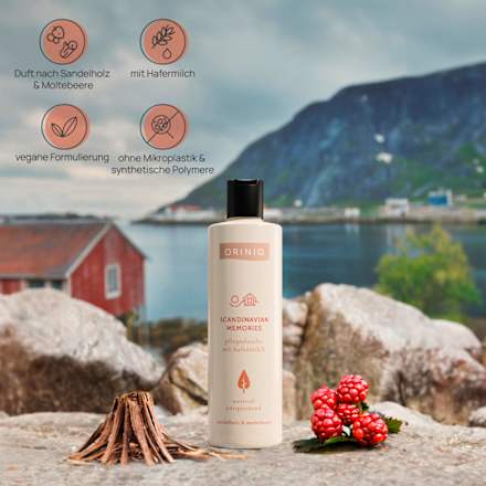 Pflegedusche Scandinavian Memories mit Hafermilch, Sandelholz & Moltebeere ORINIQ