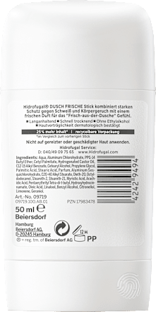 Antitranspirant Deostick Dusch Frische  Hidrofugal