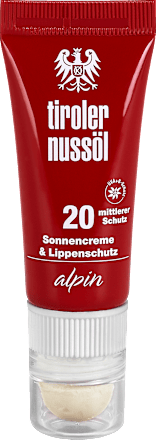 Sonnencreme LSF 20 & Lippenschutz LSF 30 tiroler nussöl