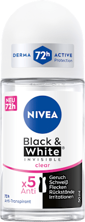 Antitranspirant Deo Roll-on Black & White Invisible clear NIVEA