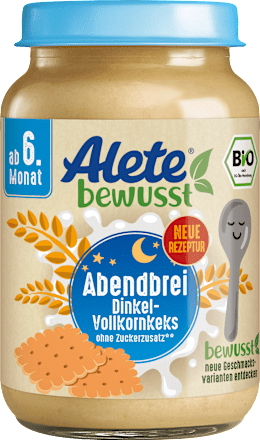 Abendbrei Dinkelvollkornkeks ab dem 6. Monat Alete bewusst