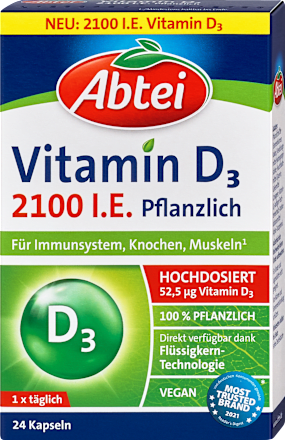 pflanzliche Vitamin D3 Kapseln Abtei