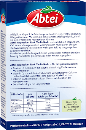 Magnesium Stark für die Nacht Tabletten Abtei