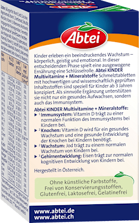 Multivitamine für Kinder Schmelztabletten Abtei