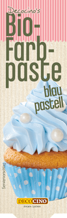 Backdekoration Bio-Farbpaste blau pastell DECOCINO