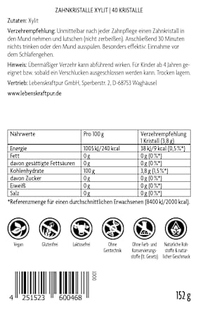 Zahnkristalle Vitanur Xylit Lebenskraftpur