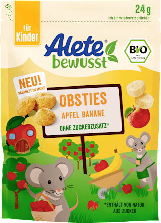 Kindersnack Obsties Apfel-Banane, ab 3 Jahren Alete bewusst